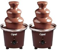 Opal Extra Large 900ml Stainless Steel Chocolate Fountain Fondue Set, 320mm high, Extra-Large Size Electric 3-Tier Machine with Hot Melting Pot Base (OCF11) (Pack of 2)