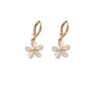 Opal Flower Earrings Simple Temperament Sweet All Boccia Titanium, one size, Alloy Steel, No Gemstone
