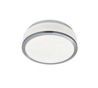 Opal Glass Shade IP44 Bathroom Ceiling Light Silver