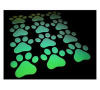 Opal Glow in The Dark PAW Print A5 Sheet Stickers Peel Stick Light Switch Cat Dog Animal