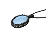 Opal Healing Crystal Oval Gem Necklace Handmade Braided Rope 7 Chakra Stone Pendant Necklace Gemstone Jewelry for Men Women Unisex