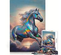 Opal Horse in The Cloud 1000 Piece Jigsaw Puzzles for Teenagers Jigsaw Smart Game Warm Time Image Assembly Lovely Gift (38x26cm)