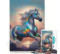 Opal Horse in The Cloud Jigsaw Puzzle for Teenagers 1000 Pieces Memory Boost Indoor Play Image Assembly (38x52cm)