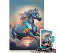 Opal Horse in The Cloud Jigsaw Puzzles for Adults1000 Pieces Recall Upgrade Peaceful Time Tight Cut Santa Wish List (50x75cm)