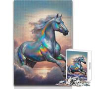 Opal Horse in The Cloud Jigsaws 1000 Pieces for Teenagers Strategic Thinking Learning Game Ideal Meaningful Gift for Any Event Size 38x26cm