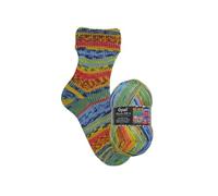 Opal Hundertwasser 4 Ply Yarn - 100g - Single (1 Ball) - Kiss in the Rain (3200), Wool Polyamide Blend Durable Self-Patterning Crochet & Knitting Sock Yarn for Colourful Socks & Accessories