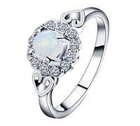 - Opal Jewellery Ring Opal Hand Ring Round White Jewellery Rings Plug-In Game Rings, 9, Metal, No Gemstone