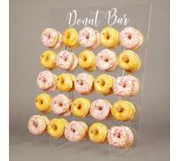 Opal Lily Donut Wall Display Stand - Acrylic Donut Stand Holds 50 Donuts | XL Donut Board Display Doughnut Wall | Large Donut Wall Stand for Party & Wedding | Donut Holder Stand Party Decor