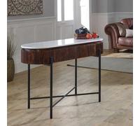 Opal Mango Wood Console Table With Marble Top And Metal Legs