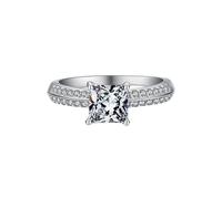 Opal Ring Halo White Gold Wedding Band 9K Au375 Size I 1/2 Multicolor Rectangle 4X6mm Opal Stackable for Aunt Simple