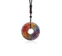 Opal Rodin Coil Pendant Necklace for Meditation, Sacred Geometry Jewelry, Energy Amplifier & Chakra Balancing, Adjustable Chain for Women & Men, 1.93x0.7 Inch Pendant, Pendant Size: 1.93*0.7", Stone