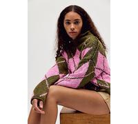 Opal Rollneck Knit Patterned Sweater at Free People in Army, Size: Large - female