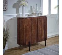 Opal Solid Wood Sideboard/drinks Cabinet With Marble Top & Metal Legs