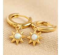 Opal Sun Huggie Gold Hoop Earrings lisa angel Gold One Size