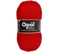 Opal Uni (420m) 6-Ply Yarn - Wool-Blend, Bright Solid Colours Yarn for Socks and Pullovers, 7900 Red, 1 x 150g