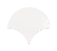 Opal Wall Fish Scale Gloss Mermaid Fan Ceramic Bathroom Tile | White Cut Sample