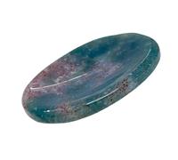 Opalite Crystal Worry Thumb Stone - Natural Healing, Calming, Meditation, Reiki, Stress Relief (Indian Fancy Agate)