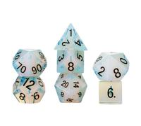 Opalite DND Dice Set, Mystic Mines, Full-Sized 16mm Polyhedral Dice Set, Dungeons and Dragons Role Playing dice by Fanroll