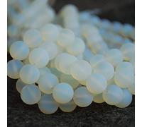 Opalite Moonstone Frosted Matte Semi-Precious Gemstone Round Beads - 8mm - 15.5" Strand