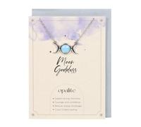 Opalite Triple Moon Necklace & Card - Moon Goddess Gift, Courage & Energy
