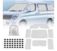 Opaltool Internal Thermal Blind for Nissan Elgrand E51 2002-2010, 8PCS Insulated Windscreen Covers, UV-Proof & Waterproof, Foldable Reflective Sunshade for Camper Van Privacy & Temperature Control