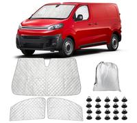 Opaltool Internal Thermal Blind for Vauxhall Vivaro 2019-2026, Citroen Dispatch 2016-2025, 3PCS Insulated Windscreen Covers, Foldable Reflective Sunshade for Camper Van Privacy & Temperature Control