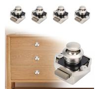 Opaltool Push Button Latch Lock, 15-20mm Keyless Door Lock with Screw, Cabinet Door Catch Knob for Caravan Motorhome Camper Van Boat Cupboard Door