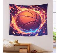 OPANZYYDE 3D Basketball Print Wall Blanket Home Decoration Bedding Poster Wall Art Tapestry Wall Hanging Tapestry Soft Polyester for Kids Boys Girls Bedroom Living Room 100cmx150cm