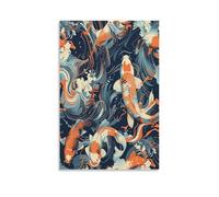 OPANZYYDE Koi Carp Poster Artwork Giclee Canvas Prints Modern Canvas Wall Art Picture Wall Hanging for Bedroom Living Room Decor 08x12inch(20x30cm)