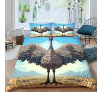 OPANZYYDE Ostrich Duvet Cover 3 PCS Hotel Quality Quilt Cover Bedding Sets Bed Covers with Pillowcases with Zipper Closure Breathable Stylish Comforter Double（200x200cm）