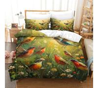 OPANZYYDE Robin Duvet Cover Set 3 PCS Hotel Quality Quilt Cover Bedding Bed Covers with Pillowcases with Zipper Closure Ultra Soft Anti Allergic Microfiber Single（140x200cm）