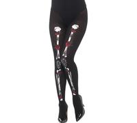 Opaque Day of the Dead Tights Halloween Fancy Dress Costume Mexican