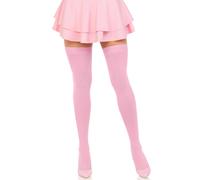 Opaque Nylon Thigh Highs - One Size - Pink