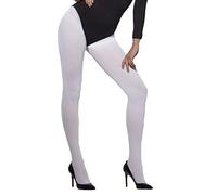 Smiffys Opaque Tights, White , Fever Hosiery Fancy Dress, Fever Dress Up Accessories