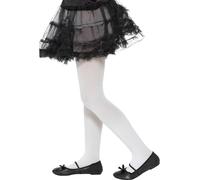 Smiffys Opaque Tights, Childs, White Age 6-12, Children's Tights and Petticoats Fancy Dress, Child Dress Up Accessories