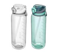 Opard 1000 ml Water Bottle with Straw Cap, BPA-Free, Leak Proof Flip Top Bottle(White)