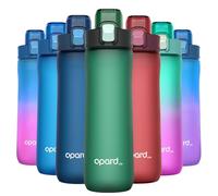 Opard 600ml Plastic Water Bottle Dishwasher Safe, Leakproof Flip-Top Lid, BPA Free Tritan, Wide Mouth Reusable Kids Water Bottle for School Hiking Commuting Outdoor Travel and Gym