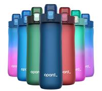 Opard 600ml Plastic Water Bottle Dishwasher Safe, Leakproof Flip-Top Lid, BPA Free Tritan, Wide Mouth Reusable Kids Water Bottle for School Hiking Commuting Outdoor Travel and Gym
