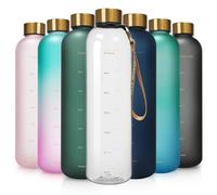 Opard 800ml/1000ml Motivational Water Bottle with Time Markings to Drink, Reusable Plastic Bottle with BPA Free Tritan for Gym and Sports