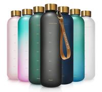 Opard 800ml/1000ml Motivational Water Bottle with Time Markings to Drink, Reusable Plastic Bottle with BPA Free Tritan for Gym and Sports