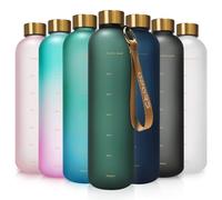 Opard 800ml/1000ml Motivational Water Bottle with Time Markings to Drink, Reusable Plastic Bottle with BPA Free Tritan for Gym and Sports