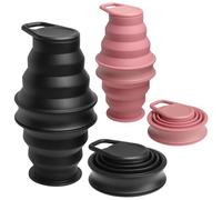 Opard Collapsible Water Bottles 500ml BPA Free Leak Proof Foldable Silicone Bottle with Anti-Collapse Ring for Travel Camping Hiking Running Sport