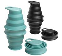 Opard Collapsible Water Bottles 500ml BPA Free Leak Proof Foldable Silicone Bottle with Anti-Collapse Ring for Travel Camping Hiking Running Sport