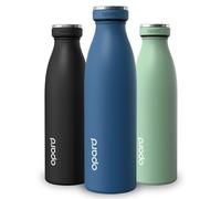 Opard Grip Insulated Water Bottle Stainless Steel, 36h Cold & 12hr Hot Metal Water Bottle 500ml, Leakproof Drink Bottle, No Sweat Thermal Flask for Adults Kids Blue