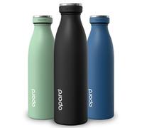 Opard Grip Insulated Water BottleStainless Steel, 36h Cold & 12hr HotMetal Water Bottle 500ml,Leakproof Drink Bottle, No SweatThermal Flask for Adults Kids Black