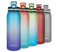 Opard Sports Water Bottle, 900ml BPA Free Non-Toxic Tritan Plastic Drinking Bottle with Leak Proof Flip Top Lid for Gym Yoga Fitness Camping