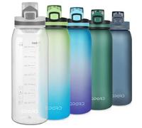 Opard Sports Water Bottle, 900ml BPA Free Non-Toxic Tritan Plastic Drinking Bottle with Leak Proof Flip Top Lid for Gym Yoga Fitness Camping