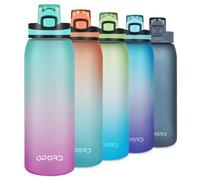 Opard Sports Water Bottle, 900ml BPA Free Non-Toxic Tritan Plastic Drinking Bottle with Leak Proof Flip Top Lid for Gym Yoga Fitness Camping