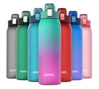 Opard Zip 1000ml Plastic Water Bottle Dishwasher Safe, Leakproof Flip-Top Lid, BPA Free Tritan, Wide Mouth Reusable Sports Water Bottle for Gym Hiking Commuting Outdoor Travel and School