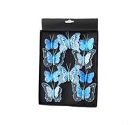 Opatiny 10PCS Decorative Hollow Butterfly Ornaments for Christmas, 3D Glitter Hollow Butterfly Ornaments Hanging Wall Decor, for Seasonal Holiday Decorating(Blue)